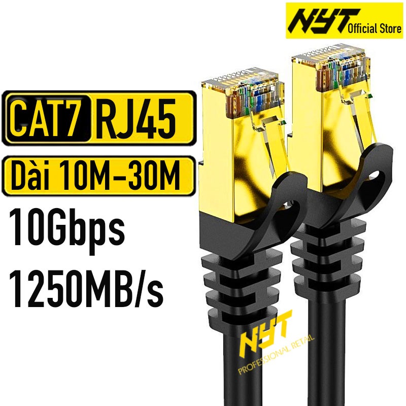 Cáp Mạng Lan Cat7 10Gbps Dài 15M, 20M, 25M, 30M - Hàng Chính Hãng
