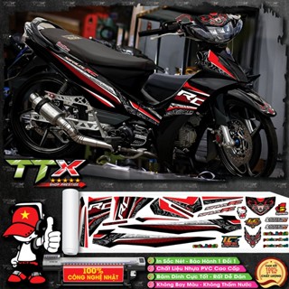 team sirius 110, 50cc rc v2 đen đỏ - tem si 3 lớp chuẩn from tự dán không cần thợ