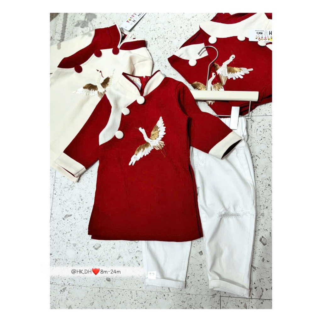 Aó Dài Cách Tân Cho Bé Trai Hi Mom Kids Size Baby.