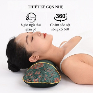 Gối ngải cứu cổ vai gáy cắm điện sưởi ấm giúp giảm đau  kê cổ thảo dược hương thơm dễ chịu