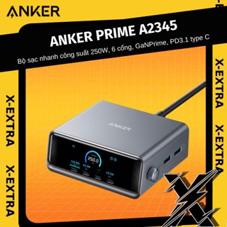 Bộ sạc nhanh Anker Prime A2345, công suất 250W, 6 cổng, công nghệ GaNPrime, PD3.1 với Type C 140W