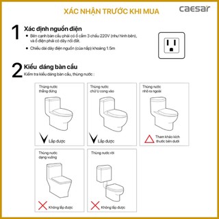 Nắp Bàn Cầu Điện Tử EASELET TAF400H - CAESAR (Hàng Chính Hãng)