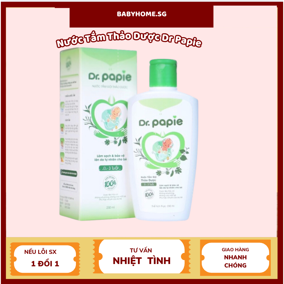 Nước Tắm Thảo Dược Dr Papie Cho Bé Giúp Ngăn Ngừa Và Giảm Các Vấn Đề Về Da babyhome