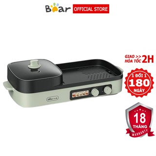 Bếp lẩu nướng 2 ngăn Bear, Nồi lẩu nướng 2 in 1, dung tích 3.5L 2000W – Bảo hành 6-18 tháng