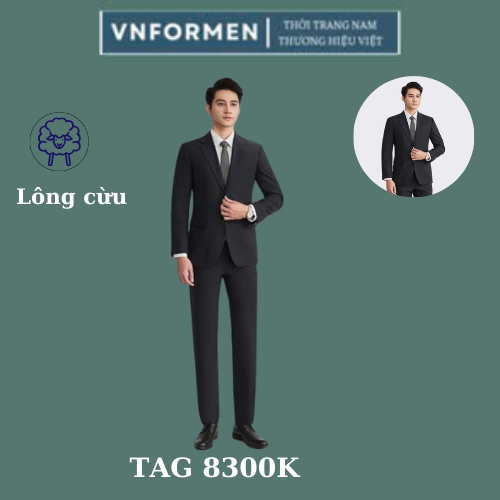 (MỚI  VỀ) Bộ Suit nam Aristino Business lông cừu mềm nhẹ sang trọng form suông vừa 1SU00702