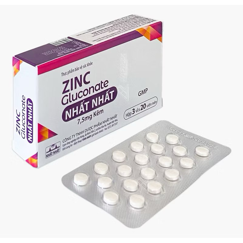  Viên uống ZinC Gluconate Nhất Nhất - Bổ sung kẽm tăng đề kháng 