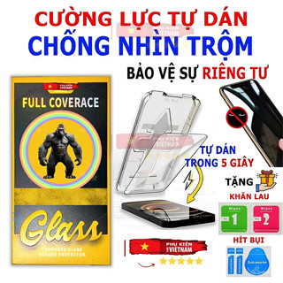 Kính Cường lực iphone chống nhìn trộm X/ XS/ XR/ XS MAX/ 11/ 12/ 13/ 14/ 15/ 16/ 17 Pro/ Promax/ Plus Khung Tự Dán