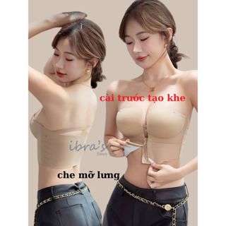 Áo Nâng Ngực Cài Trước Tạo Khe Mút Mỏng iBra's, Áo Ngực Su Không Dây Cao Cấp Chống Tuột, Chống Chảy Xệ, Che Mỡ Lưng A94