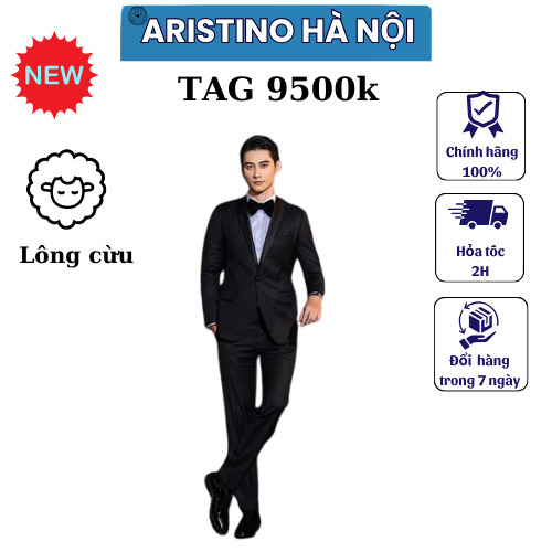 ( MẪU MỚI ) Bộ Suit nam Aristino  Business lông cừu mềm nhẹ sang trọng 1SUM0102