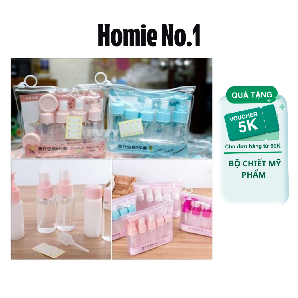 Bộ Chiết Mỹ Phẩm 5 món Mini đi du lịch