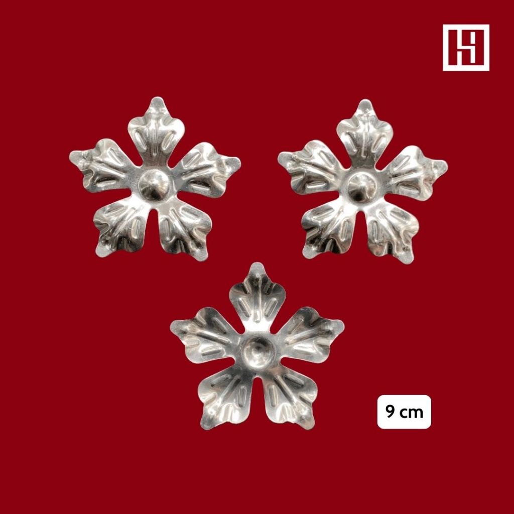 (1 cái) Hoa Văn Trang Trí Inox 304, độ dày 1mm; Hoa Mai 9 cm Inox 304