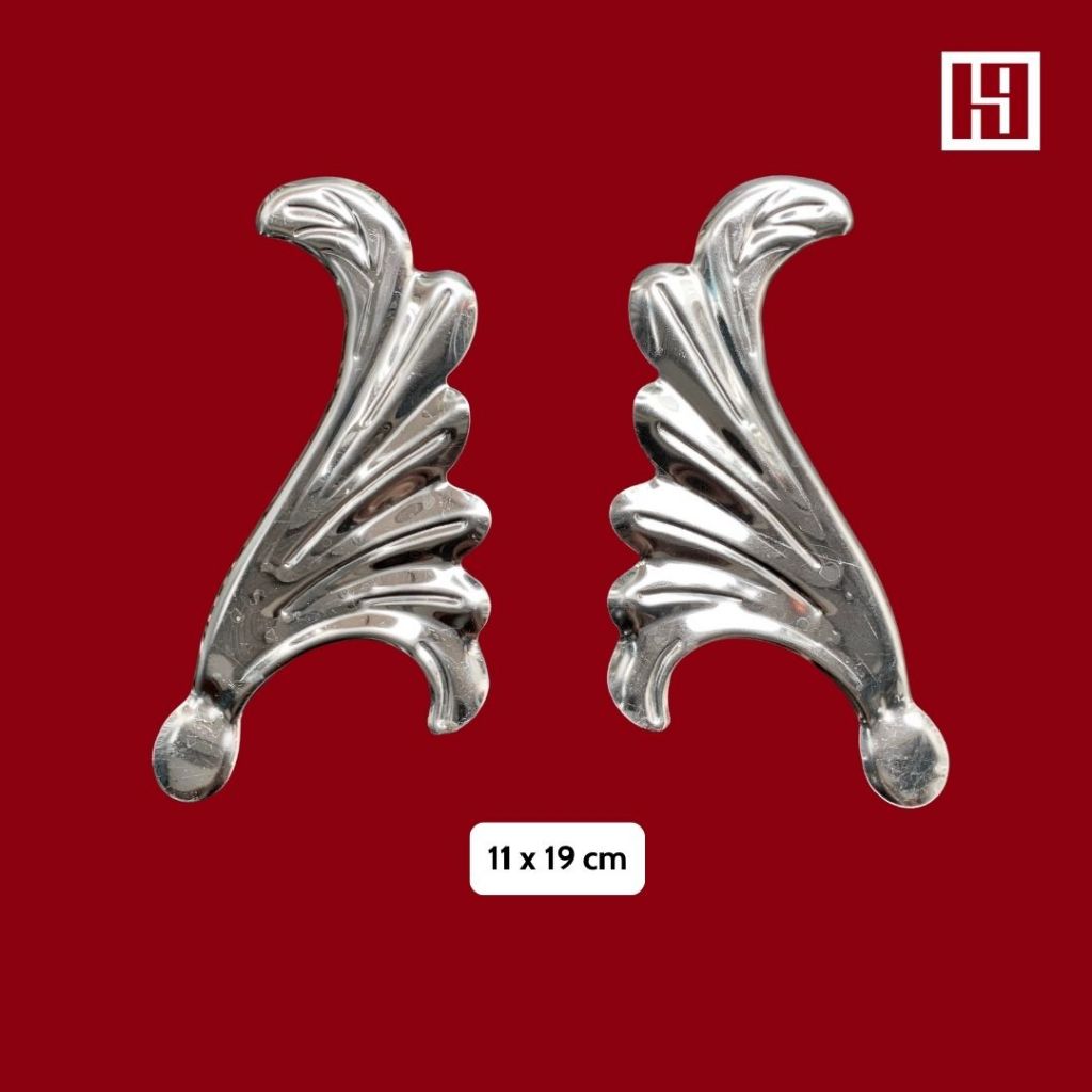 (1 cái) Hoa Văn Trang Trí Inox 304, độ dày 1mm; Cặp Hoa 11 x 19 cm Inox 304