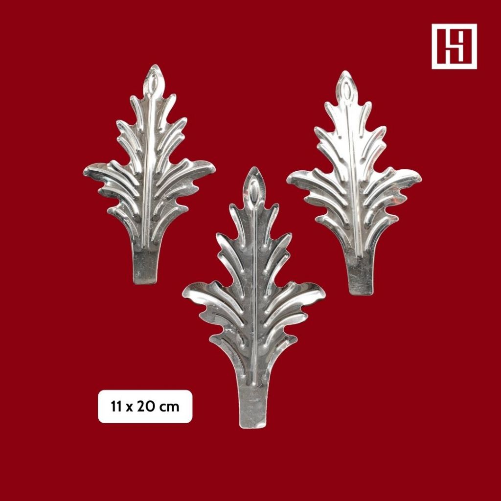 (1 cái) Hoa Văn Trang Trí Inox 304, độ dày 1mm; Lá Thông 11 x 20 cm Inox 304