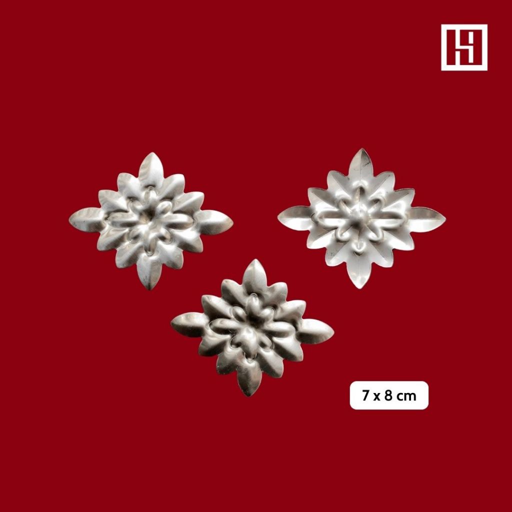 (1 cái) Hoa Văn Trang Trí Inox 304, độ dày 1mm; Hoa Cúc 7 x 8 cm Inox 304