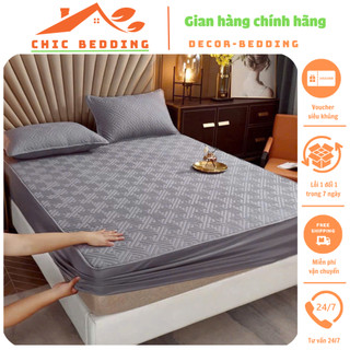  Bộ ga gối phi lụa trần bông chất liệu thoáng mát thấm hút mồ hôi tốt Bộ 3 món ga giường bọc đệm phi lụa cho mùa hè 