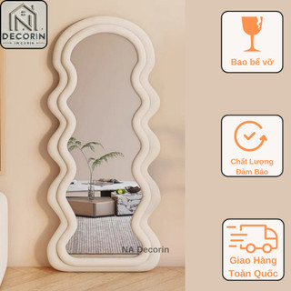 Gương Soi Toàn Thân Bọc Nỉ Hình Lượn Sóng, Nỉ Lông Nhung Cao Cấp NA Decorin