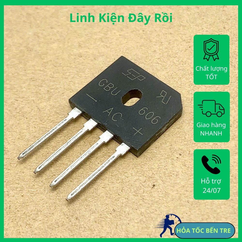 5 cái GBU6J GBU606 GBU 606 GBU806 cầu diode 800V 600V 6A