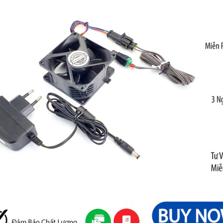 Quạt Chống Nước NIDEC 12V 80x80x38mm Kèm Nguồn 12V Chuyên Dùng Làm Hệ Thống Hơi Nước, Tạo Ẩm Vườn La