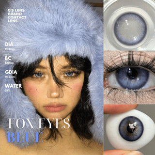 Kính áp tròng FOX EYES BLUE màu xanh tím Douyin vân 3D lens cận 6 tháng G.DIA 14.3mm có độ (0-8) NỘI ĐỊA TRUNG