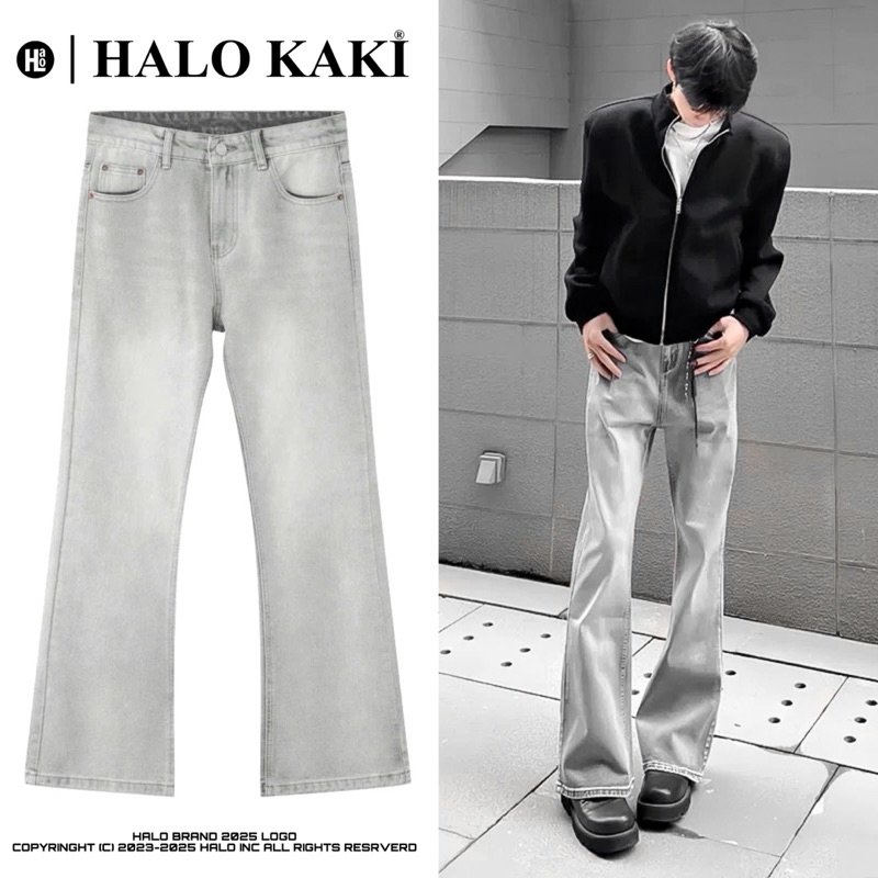 [FULL MÀU] JEANS LOE ĐEN/TRẮNG DOUYING - Quần jeans ống loe phong cách douying flare trơn loe nhẹ unisex halo kaki | BigBuy360 - bigbuy360.vn