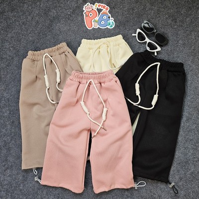 Quần Dài Cho Bé Gái Bé Trai 2IN1 Dáng Xuông Ống Rộng Hoặc Dáng Bomber Vải Nỉ 2 Da - Babyboo-Pibo Store
