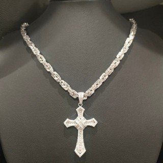 Dây chuyền xoắn vuông mặt thánh giá full đá siêu đẹp, sang trọng. dây chuyền nam, vòng cổ nữ