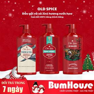 Dầu gội & Xả 2in1 Old Spice Bearlove/Pure Sport/Think & Full hương nước hoa nam 650ml