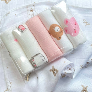 Set Mix Bé Trai, Bé Gái, Set Khăn Sữa Sợi Tre 2 Lớp Mềm Mại, Kích Thước: [30x30 Cm]