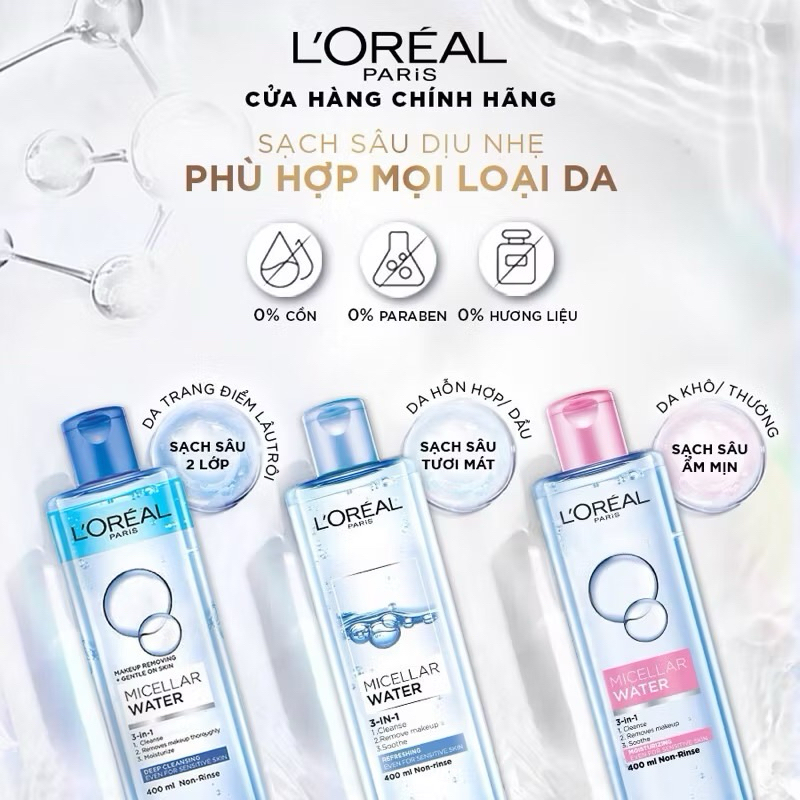 Làm Sạch Và Tẩy Trang L'Oreal Paris CHÍNH HÃNG