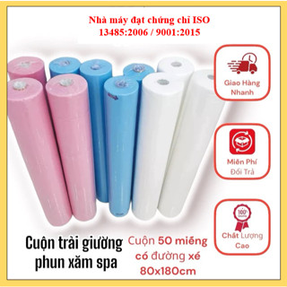 Vải không dệt trải giường phun xăm, Spa - Tấm lót trải giường dạng CUỘN (180*80cm/50 tấm) nhà máy đạt chuẩn ISO