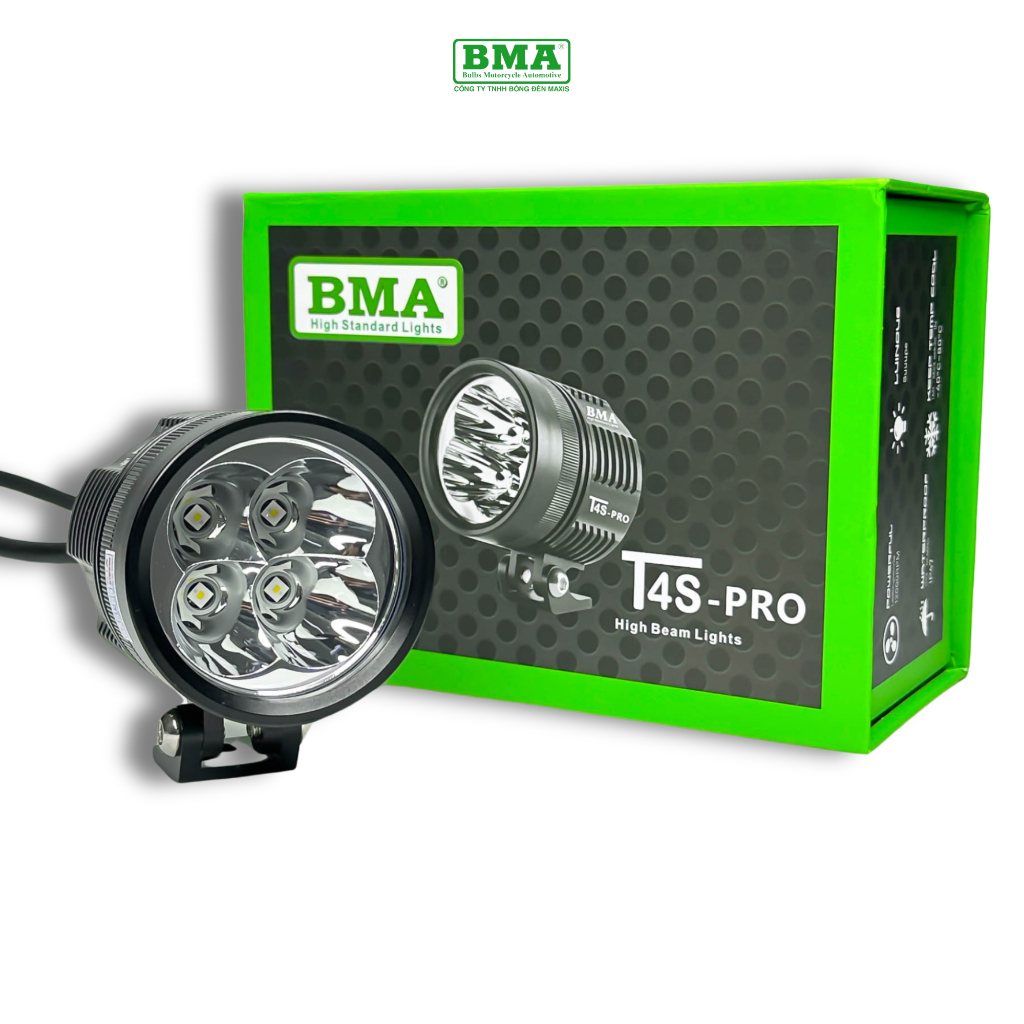 Đèn LED Trợ Sáng BMA T4S PRO- 50W 12V DC  Sáng Gom Bản Cao Cấp, Chống Nước IP68 - BH 12 Tháng