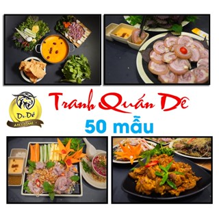 50 mẫu Tranh trang trí  QUÁN DÊ, tranh canvas có khung gửi kèm móc treo và đinh treo tranh