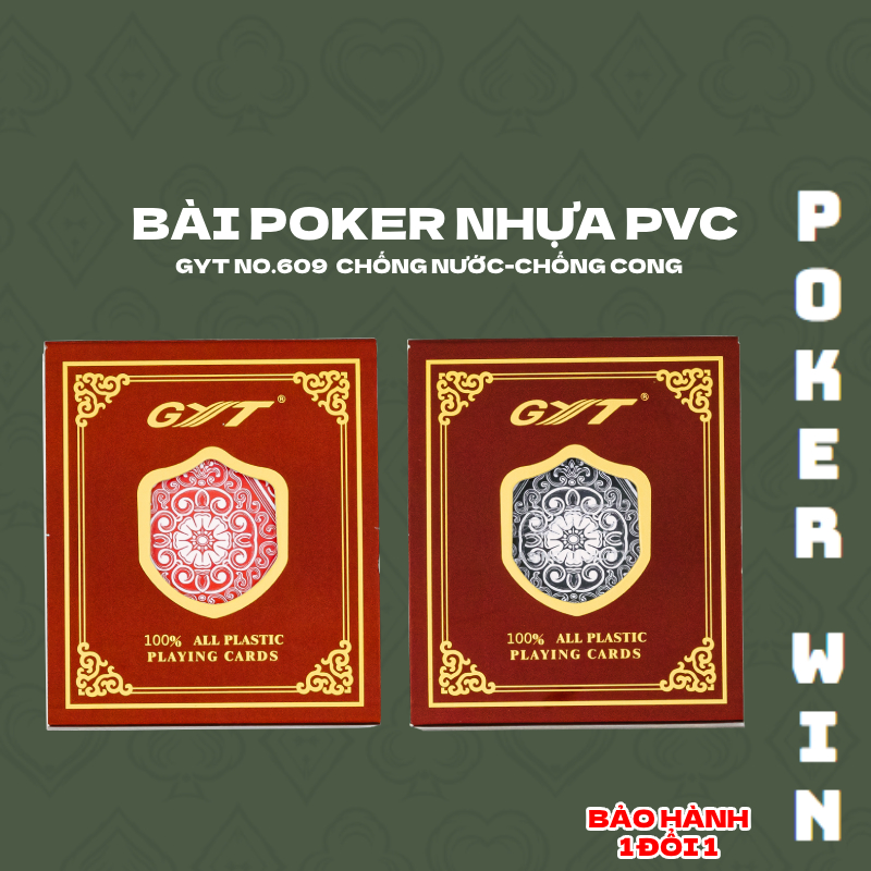 Bài tây đẹp,bài poker nhựa GYT, bộ bài tây nhựa pvc ,bài tây khổng lồ 52 lá - Poker Win