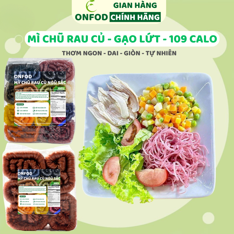 Mì chũ rau củ gạo lứt ngũ sắc sấy lạnh healthy ONFOD ăn kiêng giảm cân cho người tiểu đường, gym, yoga, mẹ bầu 1kg