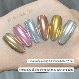 Bột tráng gương trang trí móng set 6 màu Nghi Thảo Nails
