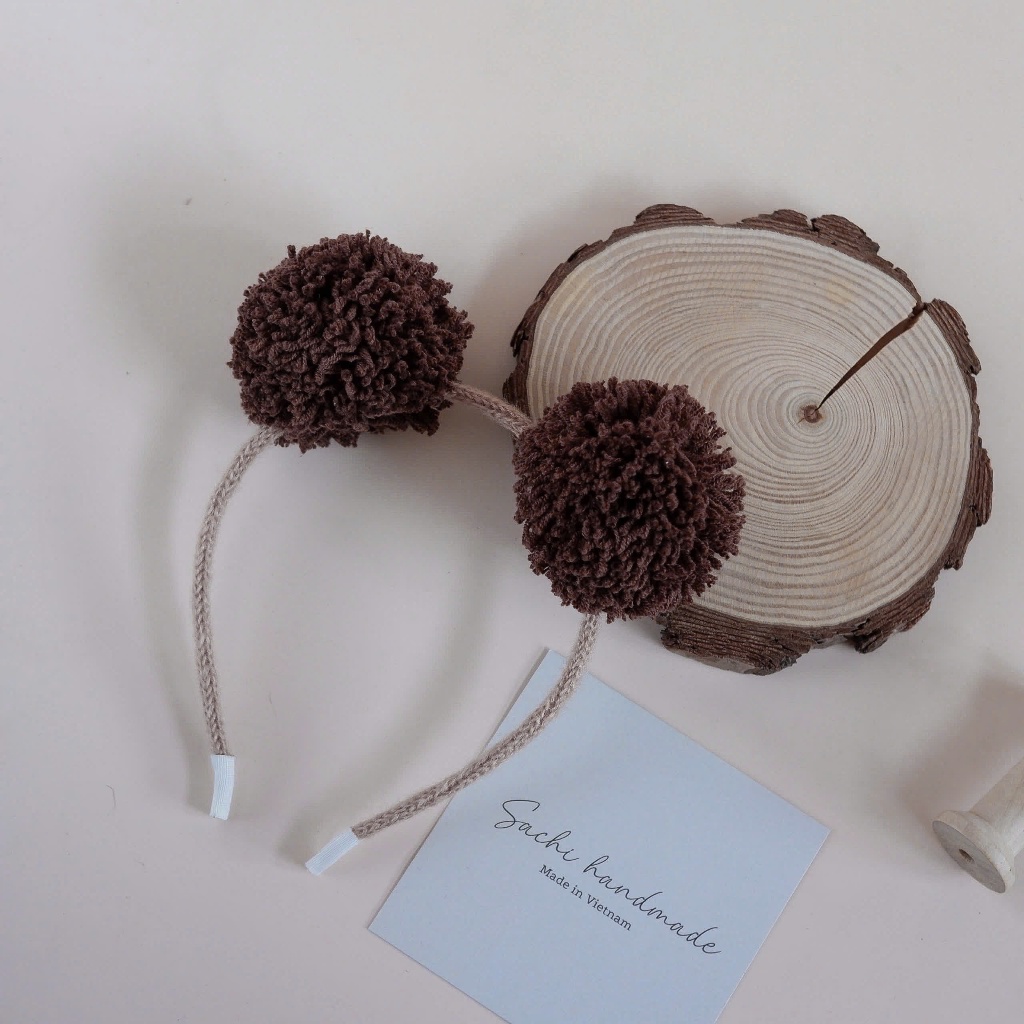 Sachi Handmade • Bờm bông nâu gấu style Hàn Handmade by Sachi