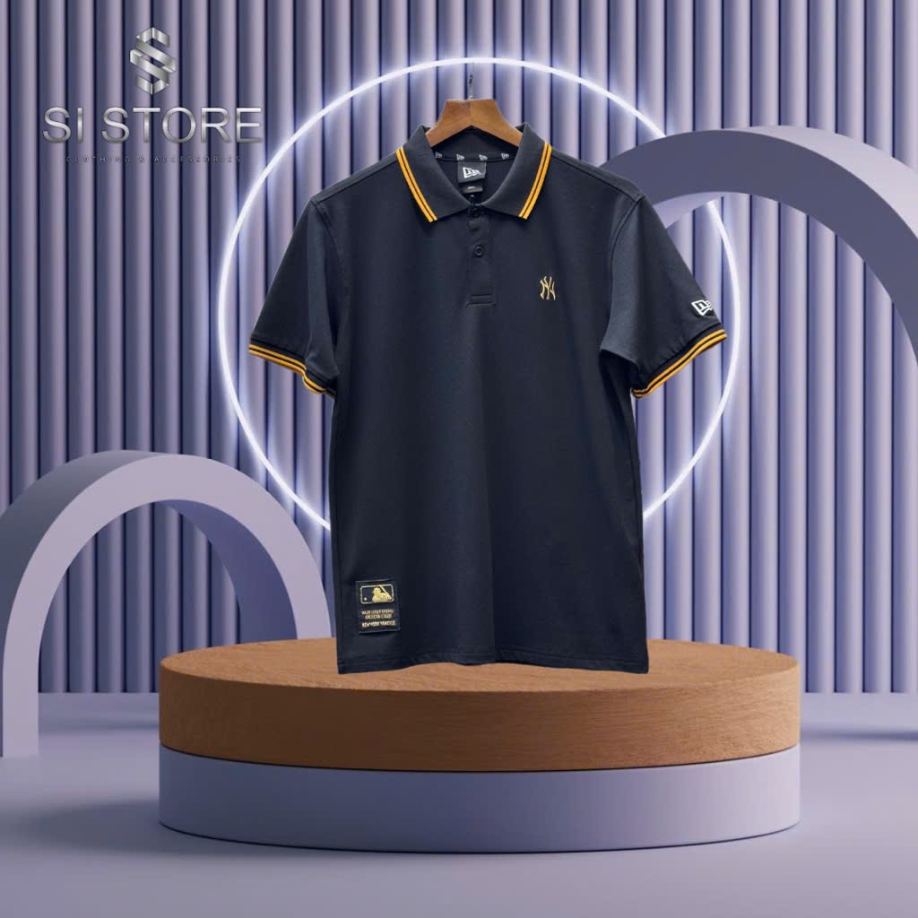 POLO NEW ERA - NY ĐEN VIỀN VÀNG ( AUTH )