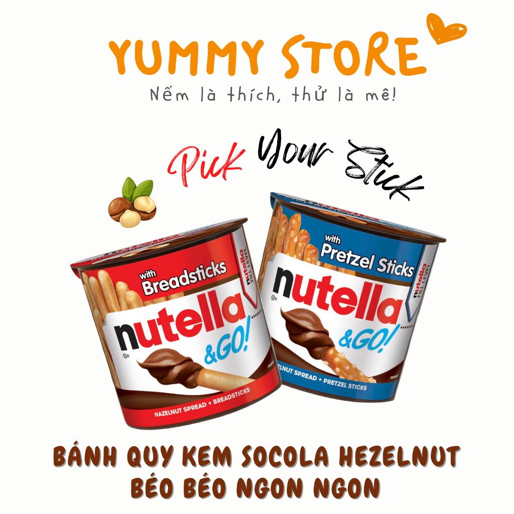 🍪 Bánh que socola hạt dẻ Nutella & Go
