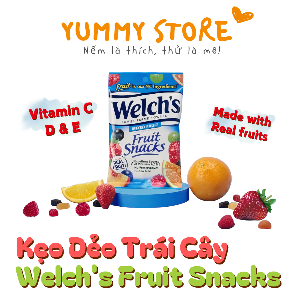 [Combo 10] Kẹo dẻo trái cây Welch's Fruit Snacks