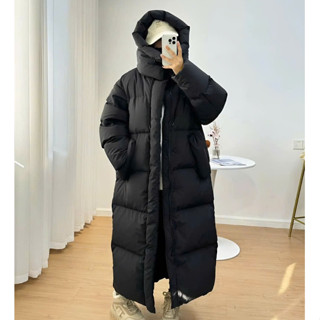 Áo phao dáng dài nam nữ có mũ PHI HÀNH GIA phong cách Hàn Quốc hàng QC