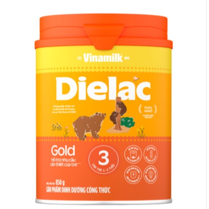 Sữa bột Dielac Alpha Gold 3 850g (cho trẻ từ 1 - 2 tuổi)
