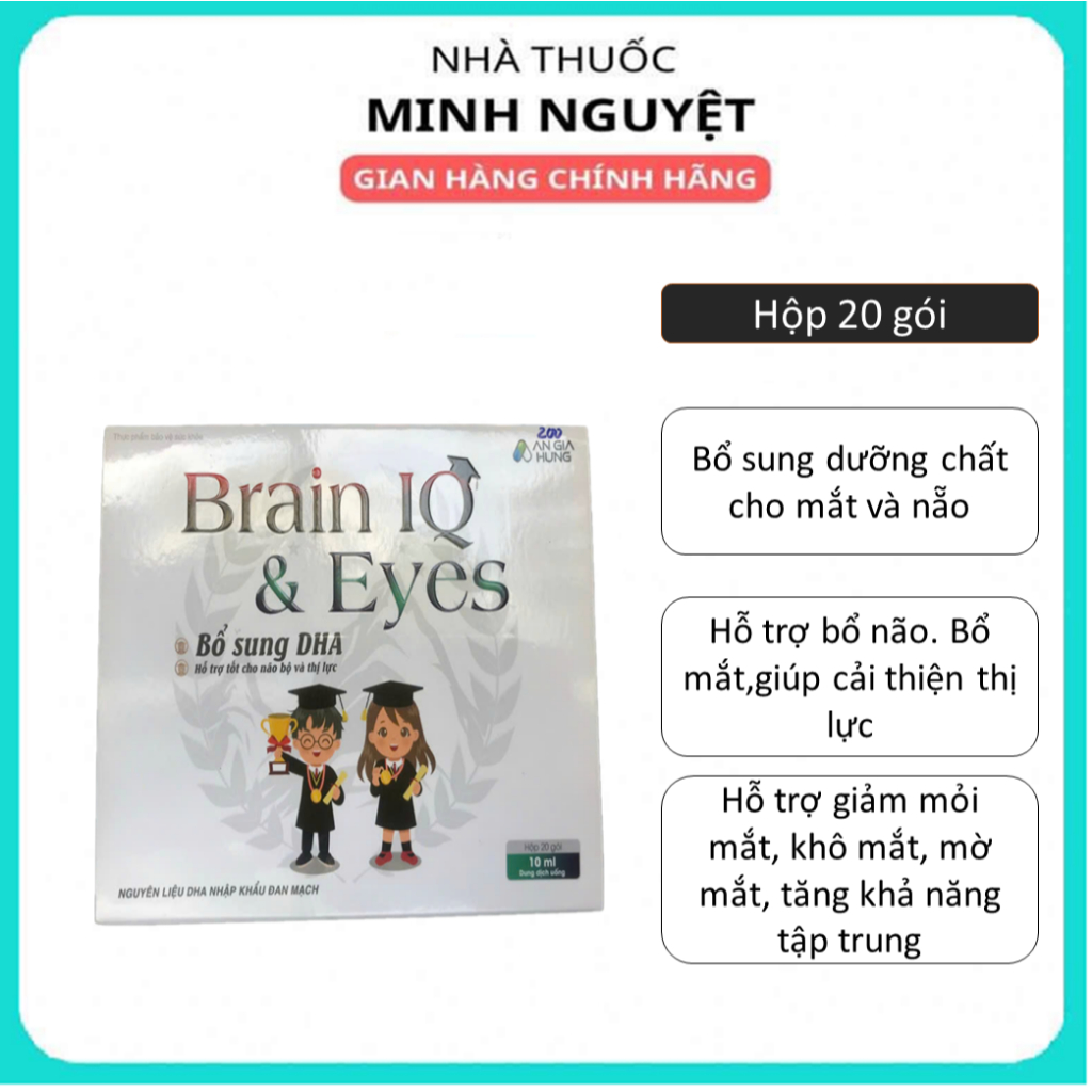 ✅ Brain IQ & Eyes Bổ Sung DHA, Sữa Non Tăng Cường Thị Lực , Phát Triển Não Bộ,Tập Trung Trí Nhớ(hộp 