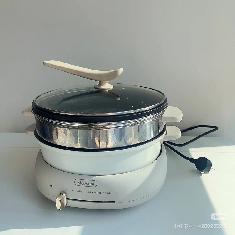 Nồi lẩu nướng hấp đa năng Bear 4 lít-DHG-C40w2 bảo hành 12 tháng sẵn 2 mẫu