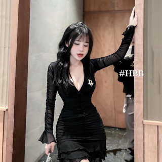 Đầm Body Lưới Thun Kèm Gài Đá Siêu Đỉnh Sịn Có Mút