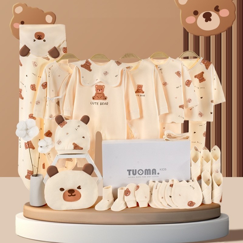 [Hỏa Tốc TpHCM] Hộp Quà Tặng Set Đồ Sơ Sinh, Quà Đầy Tháng Bé Trai Bé Gái Hình Gấu Nhỏ [59]