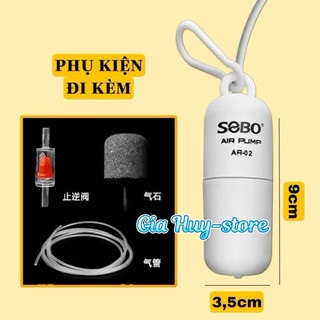  Máy sủi oxy Sobo USB Mini Silent Air Pump sủi 1 vòi êm bể cá tép thủy sinh 