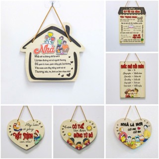 Bảng Quy Tắc Gia Đình, Các Câu Châm Ngôn Hay Ý Nghĩa - Bảng Gỗ Decor Trang Trí Nhà Cửa Treo Tường