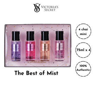 [Moomoocos] Tách set Victoria Secret The Best of Mist xịt thơm mini Bare Vanilla Pure Seduction Velvet Petals 75ml