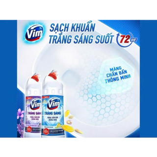 Combo 2 chai Gel tẩy bồn cầu Vim Trắng sáng hương Chanh Sả / Oải Hương 870ml