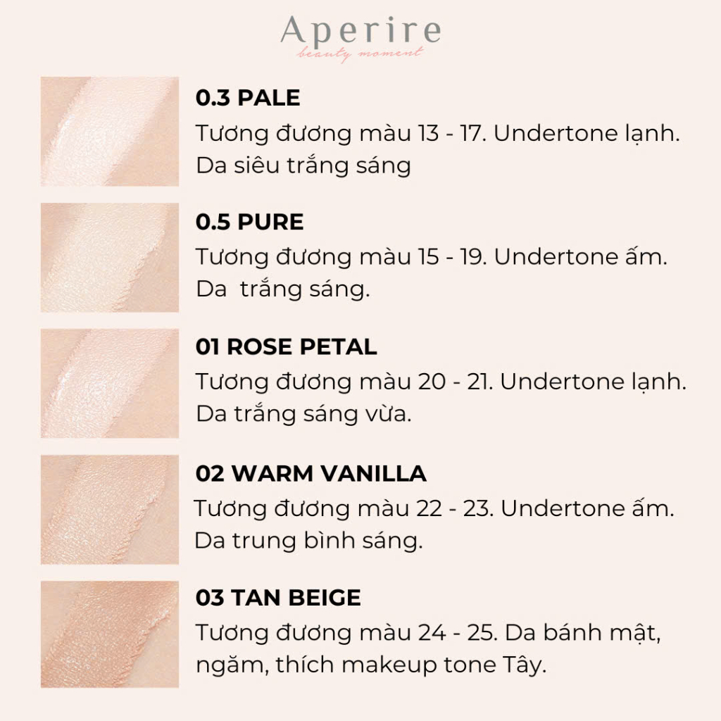 Ảnh 2 của Cushion Aperire Day Dream Cover, Sheer Breeze SPF50+/PA++++ Phấn Nước Chống Nắng Che Phủ Hoàn Hảo